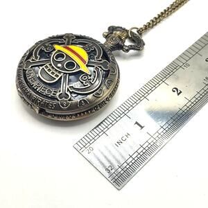 One Piece Pocket Watch Gold Luffy Amine Manga Pirates Cosplay Birthday Gift NEW!
